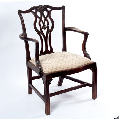 Lot 381 - A George III mahogany armchair, circa 1770,...