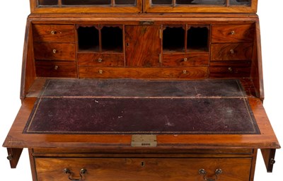 Lot 384 - An Anglo-Chinese rosewood bureau bookcase,...