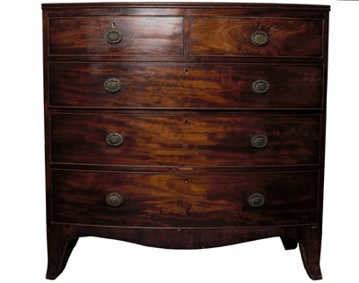 Lot 385 - A George III mahogany bowfront chest, circa...