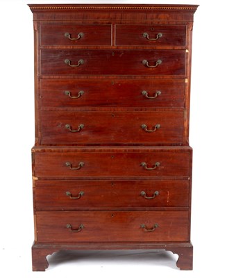 Lot 393 - A George III mahogany tallboy chest, circa...