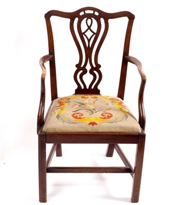 Lot 398 - A George III style mahogany armchair, circa...