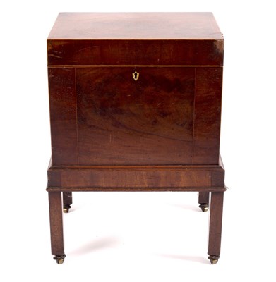 Lot 402 - A small George III mahogany oblong wool box,...