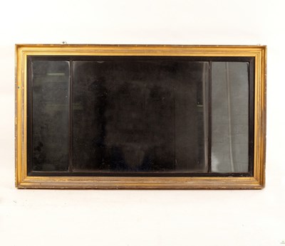 Lot 412 - A gilded three-plate overmantel mirror with...