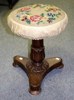 Lot 416 - A William IV piano stool, the circular top on...