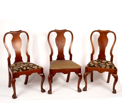 Lot 426 - A set of three George I style walnut dining...
