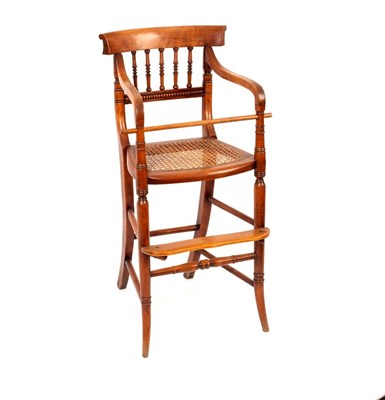 Lot 443 - A Victorian child's beech framed highchair