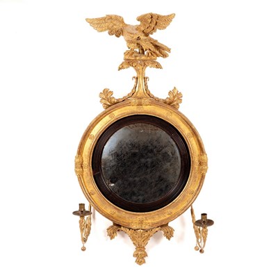 Lot 448 - A Regency convex mirror in gilt frame with...
