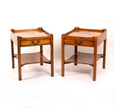 Lot 453 - A pair of George III style single drawer side...