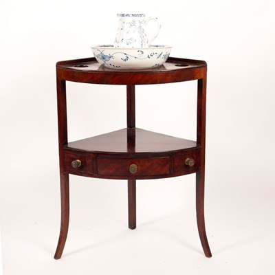 Lot 460 - A George III mahogany corner washstand with...