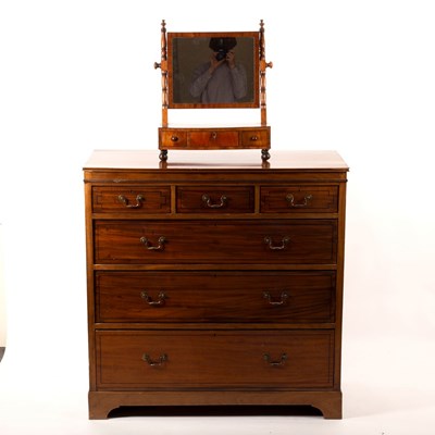 Lot 478 - A George III style chest of three short over...