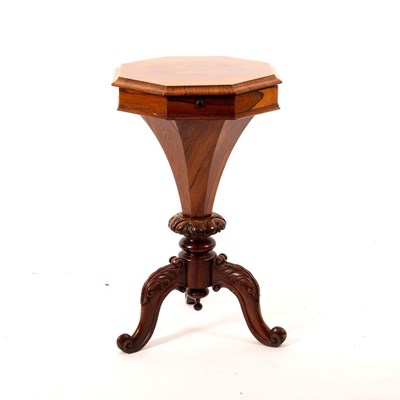 Lot 480 - A Victorian worktable, of octagonal shape on...