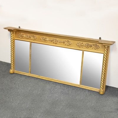 Lot 501 - A Regency gilt framed overmantel mirror, the...