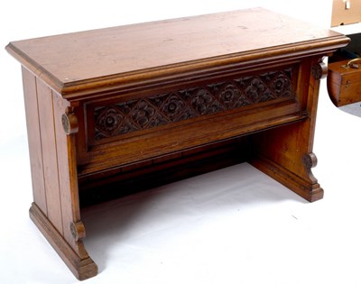 Lot 506 - A Victorian Gothic Revival oak altar table,...