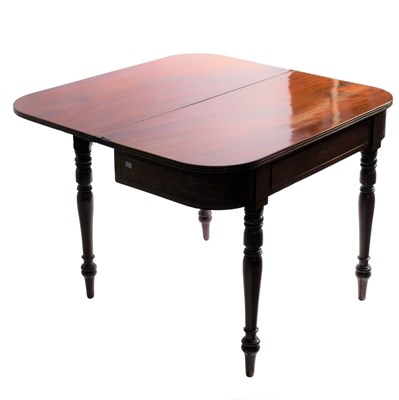 Lot 509 - A Victorian mahogany fold over tea table,...