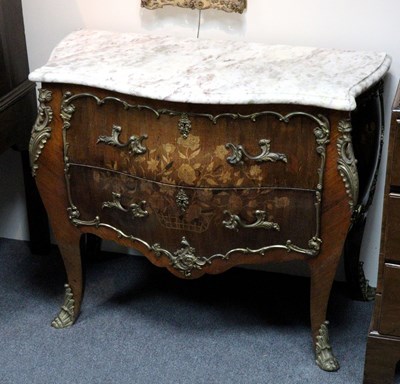 Lot 518 - A Continental marquetry inlaid commode, of...