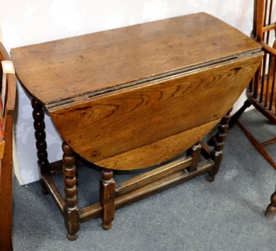 Lot 530 - An oak gateleg table, late 17th Century style...