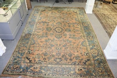 Lot 536 - An Ushak carpet, Turkey circa 1930, on a pale...