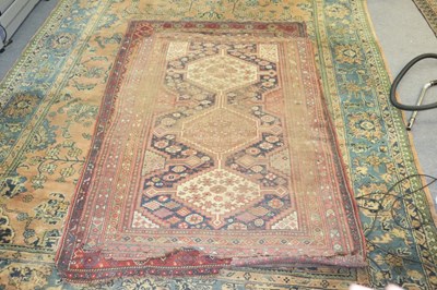 Lot 538 - A Hamadan rug with triple-pole medallion,...