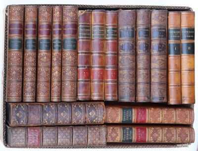 Lot 657 - Seventeen leather bound books, classics [1 box]