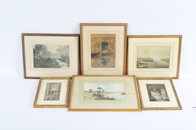 Lot 853 - John Fullwood Law/A Grey Day/monogrammed and...