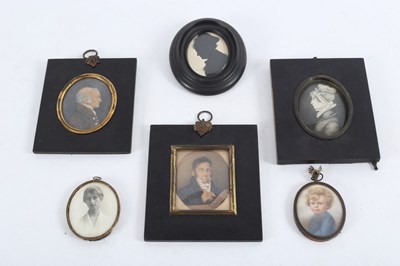 Lot 865 - Four portrait miniatures, various, a 19th...