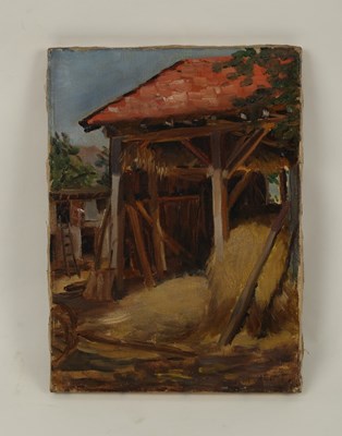 Lot 873 - Early 20th Century/The Hay Barn/signed...