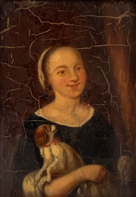 Lot 892 - Manner of Willem van Mieris/Lady Holding a...