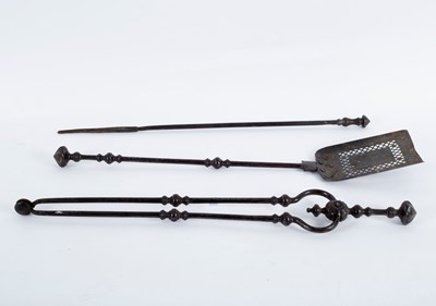 Lot 926 - Three steel fire irons
