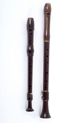 Lot 931 - A Tenor C rosewood recorder and a Dolmetsch...