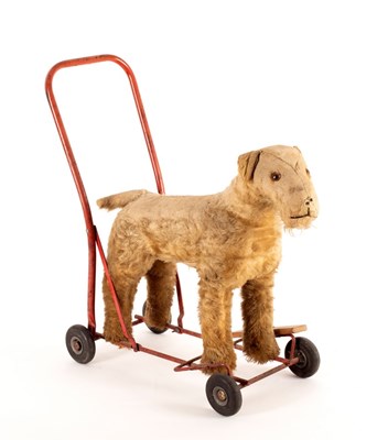 Lot 939 - A toy push-a-long mohair dog, by Pedigree Soft...