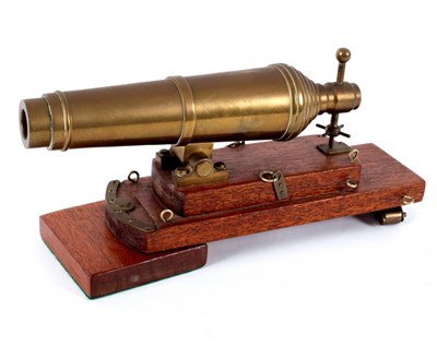 Lot 954 - A scale model of a deck cannonade, the brass...