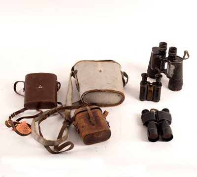 Lot 966 - A pair of Ross Patent binoculars, leather...