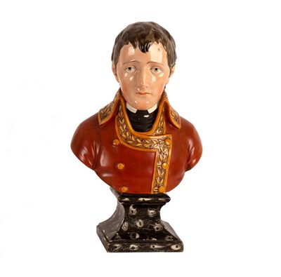 Lot 986 - A Staffordshire pearlware bust of Napoleon,...