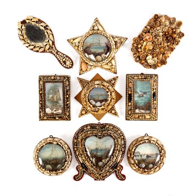 Lot 1014 - A collection of sailors' Valentines, most with...