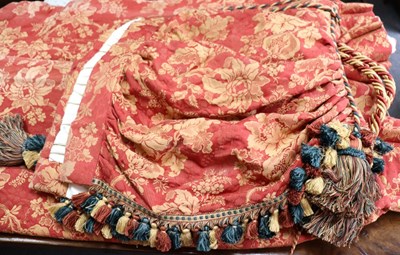 Lot 1021 - A pair of Zoffany silk curtains, with swagged...