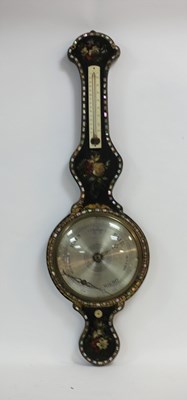 Lot 1037 - A 19th Century wheel barometer, the painted...