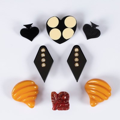 Lot 2 - Moschino, a black heart-shaped brooch, stamped...