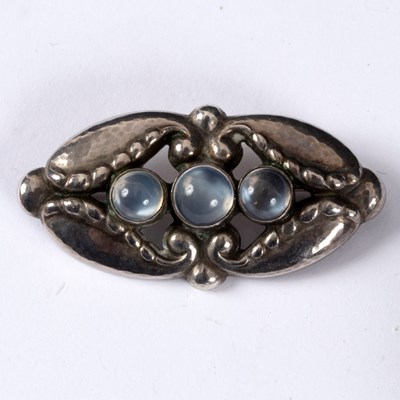 Lot 29 - George Jensen, a silver and moonstone set...