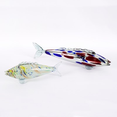 Lot 43 - Style of Murano, a coloured glass end-of-day...