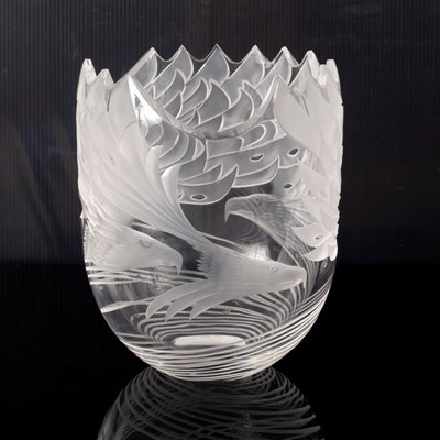 Lot 54 - Steuben, a modern crystal bowl etched with...