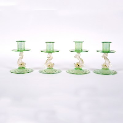 Lot 55 - A set of four Venetian lustre glass...