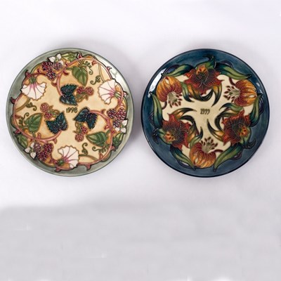 Lot 77 - Moorcroft Pottery, two year plates: Tiger Lily,...