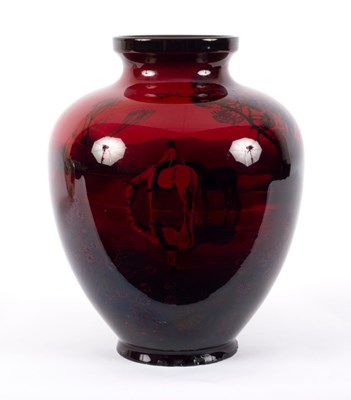 Lot 92 - Doulton, a modern flambe vase, rider and...