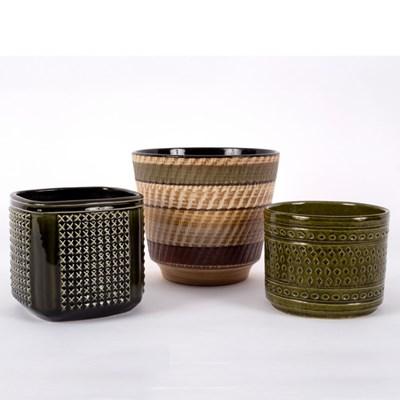 Lot 99 - Sylvac, a 1970s green glaze planter embossed...
