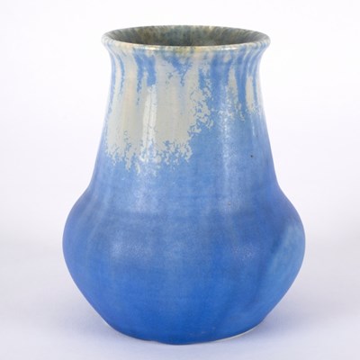 Lot 101 - Ruskin Pottery, a bulbous vase in tonal blue...