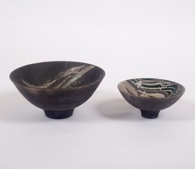 Lot 105 - Anne James (born 1937), a footed raku bowl,...