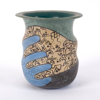 Lot 120 - Neil Ions (born 1949), an earthenware vase of...