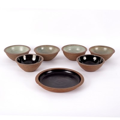 Lot 130 - Studio Pottery, a set of four stoneware bowls,...