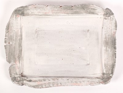 Lot 166 - Pat Fuller, a white glazed shaped rectangular...