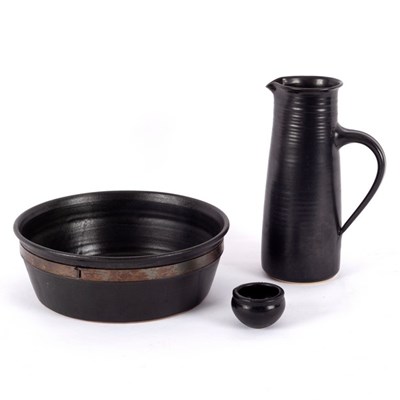 Lot 181 - Ingegerd Raman (born 1943), a matt black glaze...
